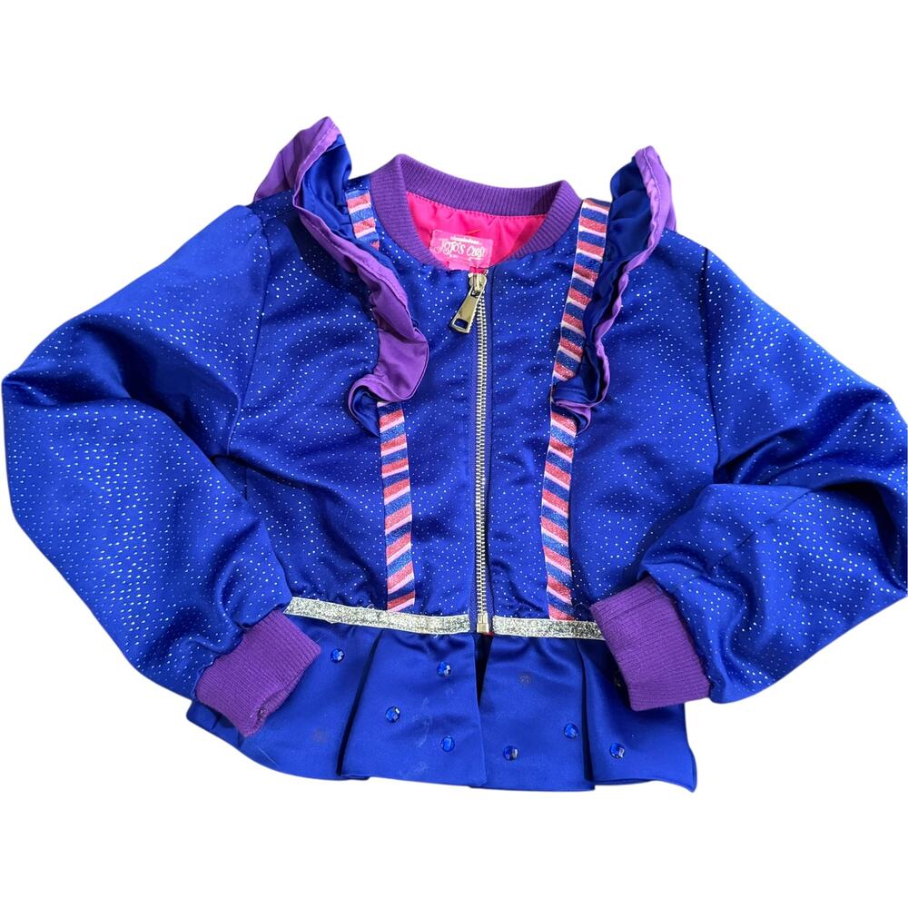 Jojo's Closet Siwa Girls Blue Purple Ruffle Jacket Sparkle Zip Up